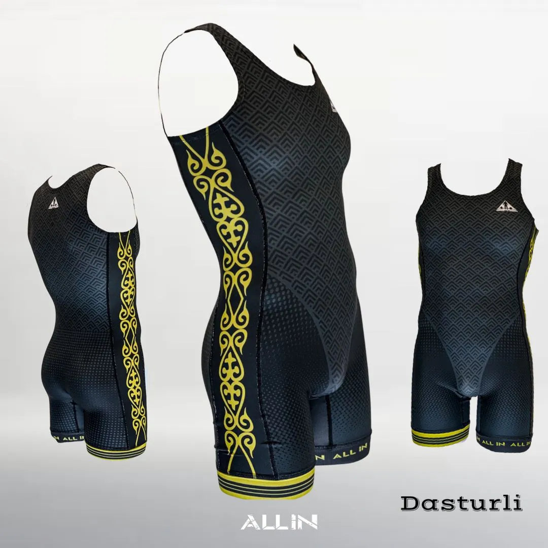 Kazakh Singlet | Black Dasturli
