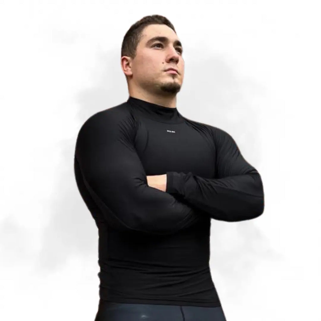 Men's Core Baselayer B | Long Sleeve | High Neck | Black